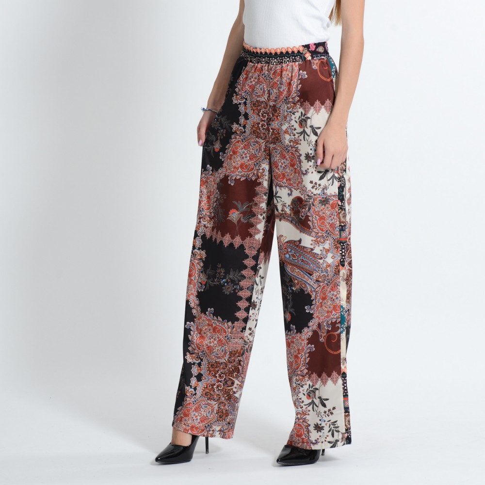 Pantalone palazzo con banda laterale Kontatto