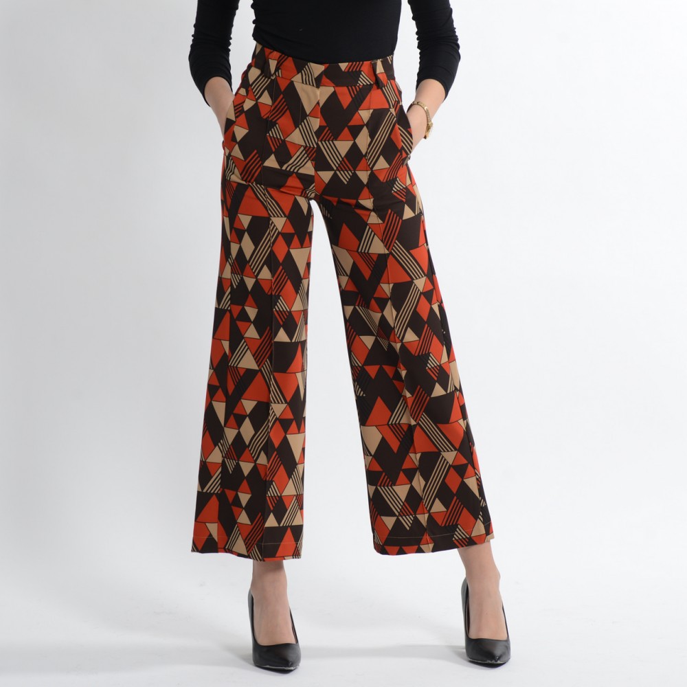 Pantalone donna palazzo a fantasia Maryley