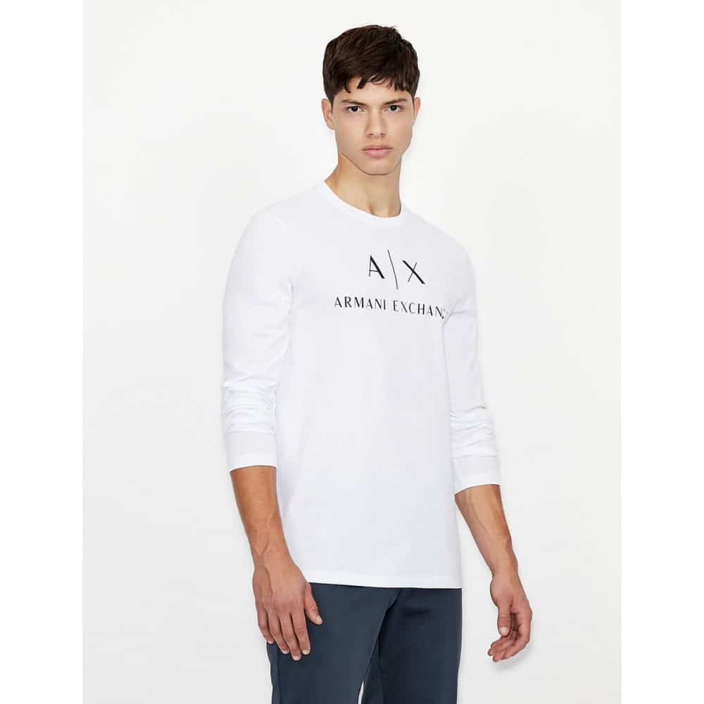 ARMANI T-shirt uomo manica lunga logata A-X 