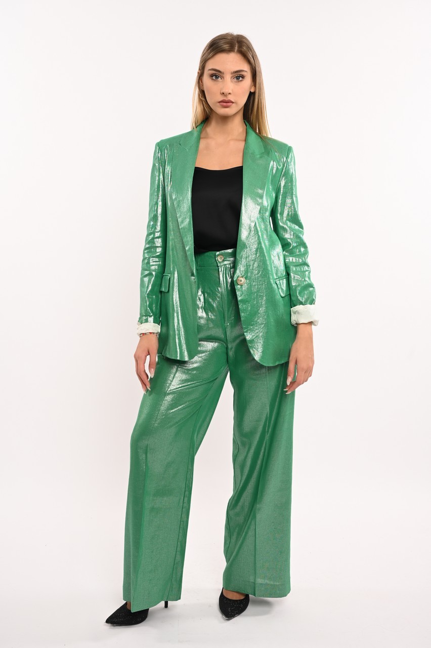 Pantalone donna a palazzo in lino Vicolo - Main Image