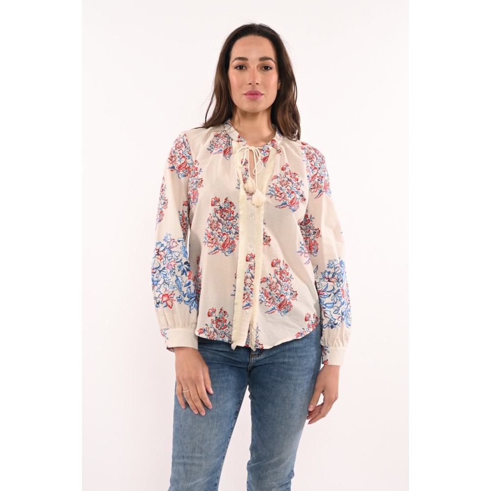 Camicia coreana con rouches donna