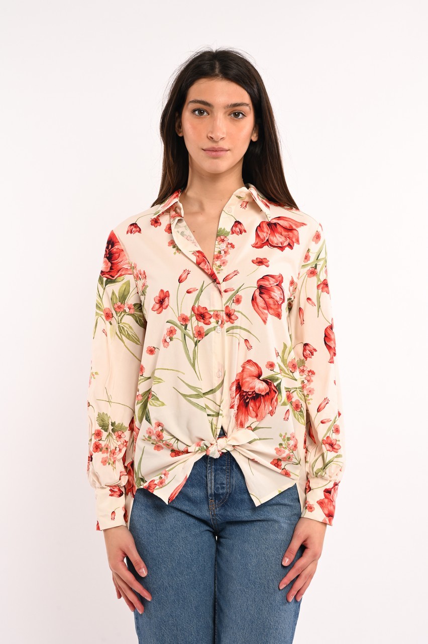 Camicia donna fantasia fiori Dixie - Foto 7 di 9