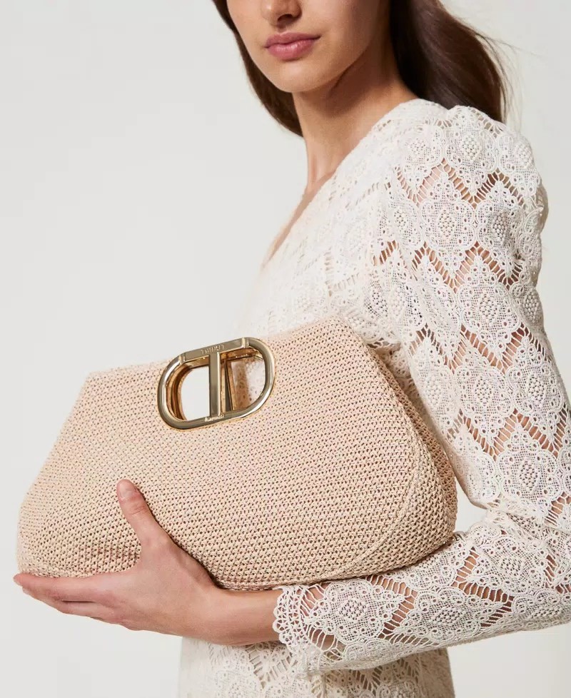 Steowsey Borsa un Tracolla nel Tessuto di Paglia Intrecciata da nel Stile Etnico BohéMien Borsa