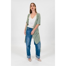 Cardigan donna plissè laminata Dixie