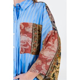 Camicia donna a righe con maniche ampie Dixie