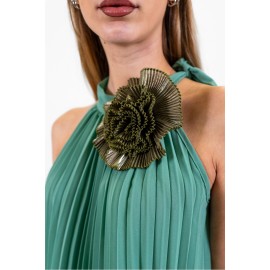 Canotta donna plissè applicazione spilla