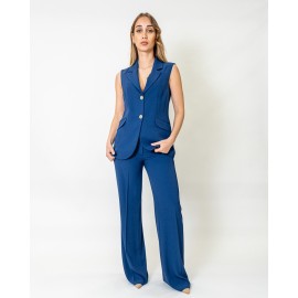 Tailleur donna smanicato tinta unita